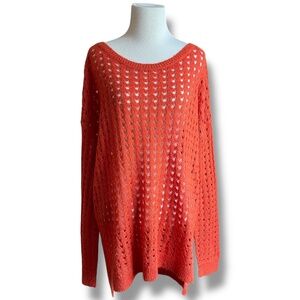 Trouve Open-Knit Linen-Blend Sweater